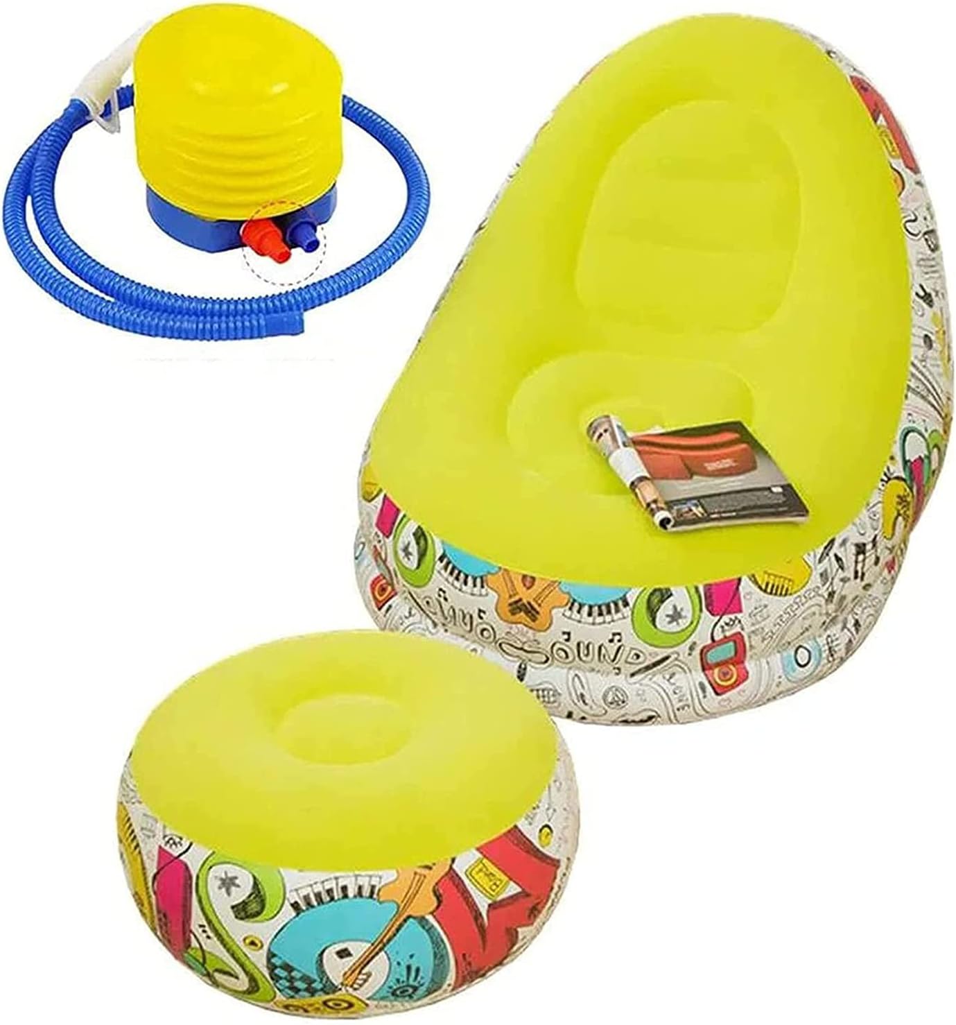 Inflatable Sofa Lounge Chair and Footstool