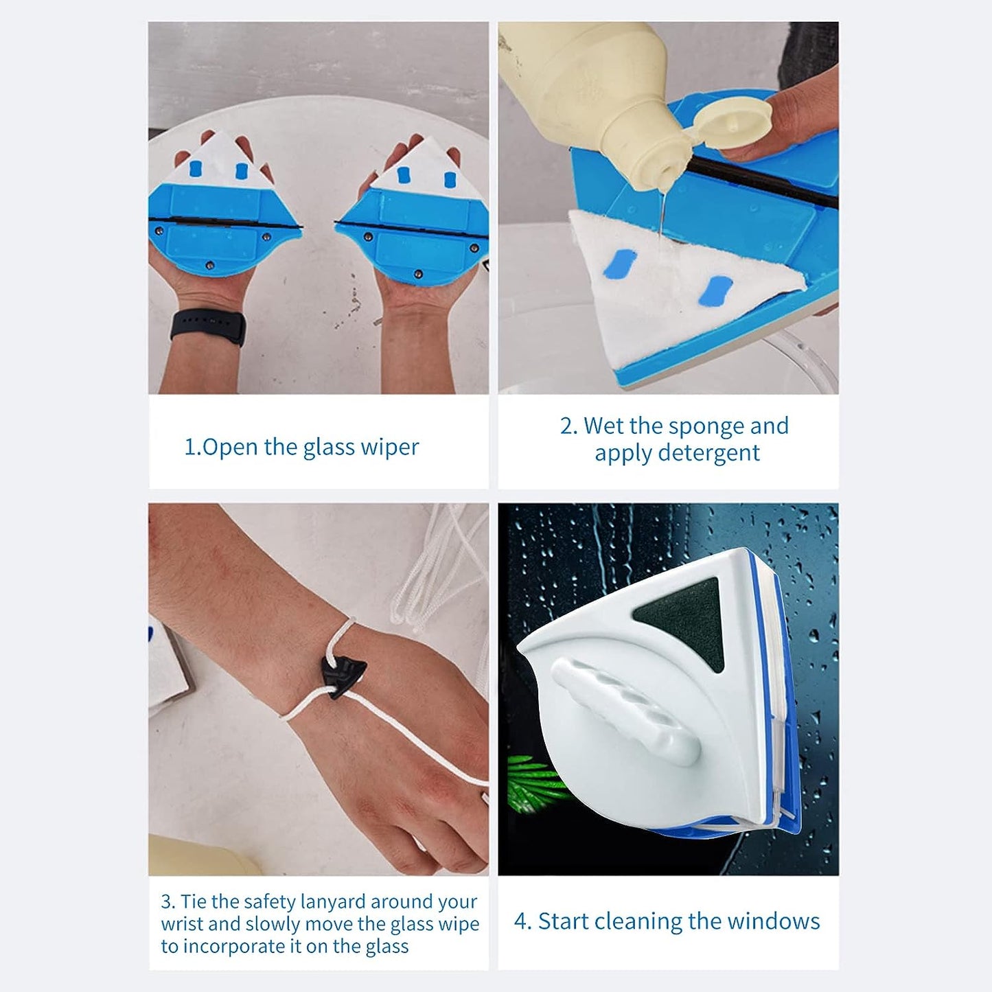 Double-Sided Magnetic Glass Cleaner