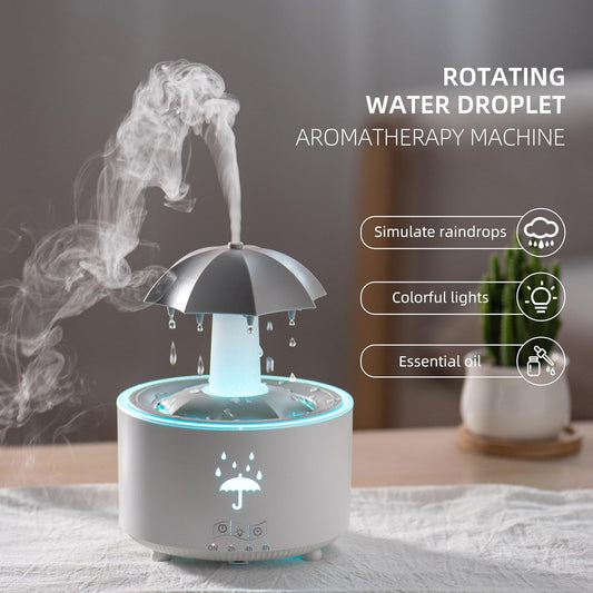Rotating Umbrella Diffuser with Water Droplets