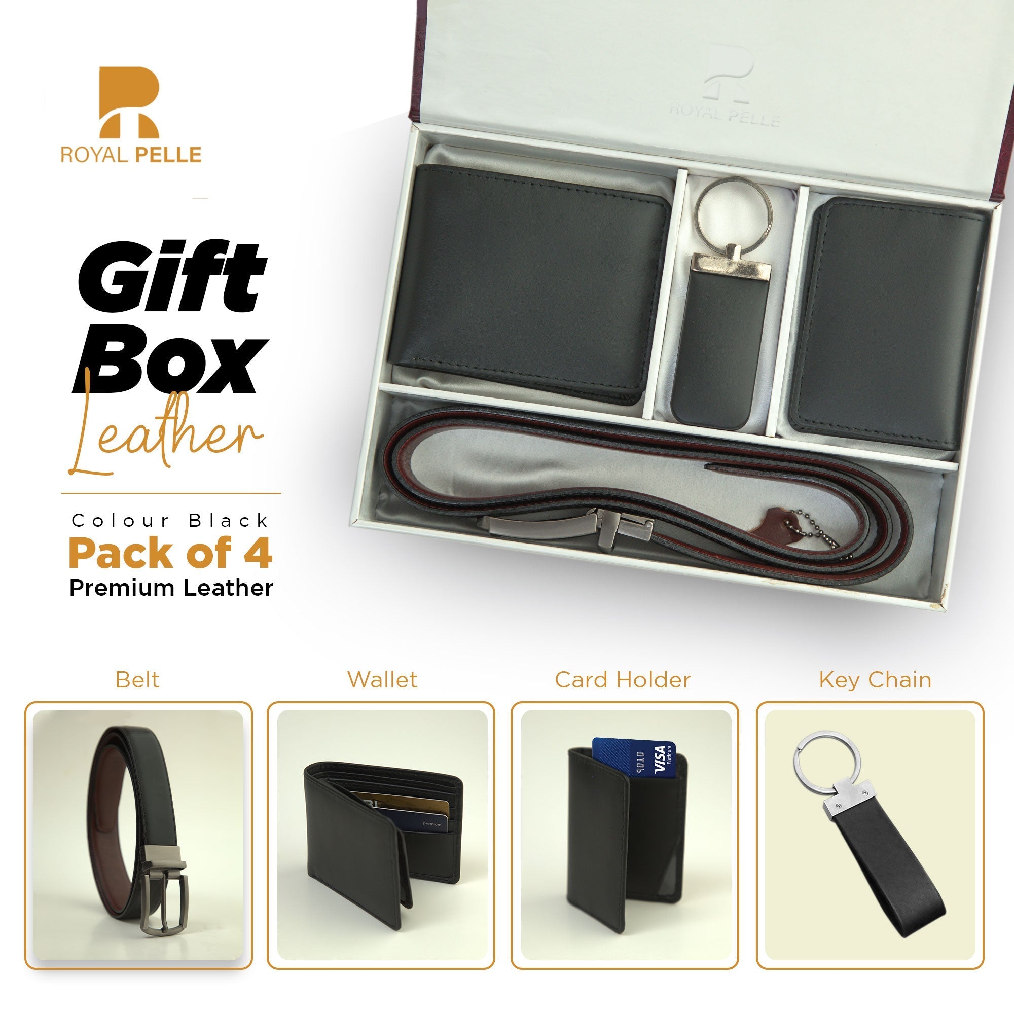 Pack of 4 Premium Leather Gift Set